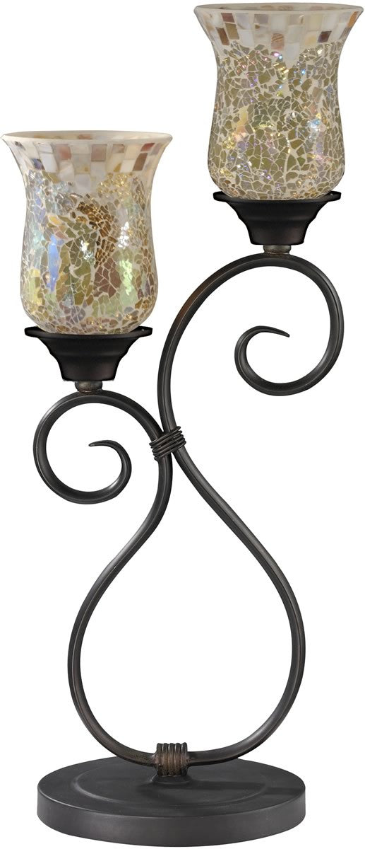 Dale Tiffany Hunters Creek Art Glass Table Lamp Antique Bronze TT14279