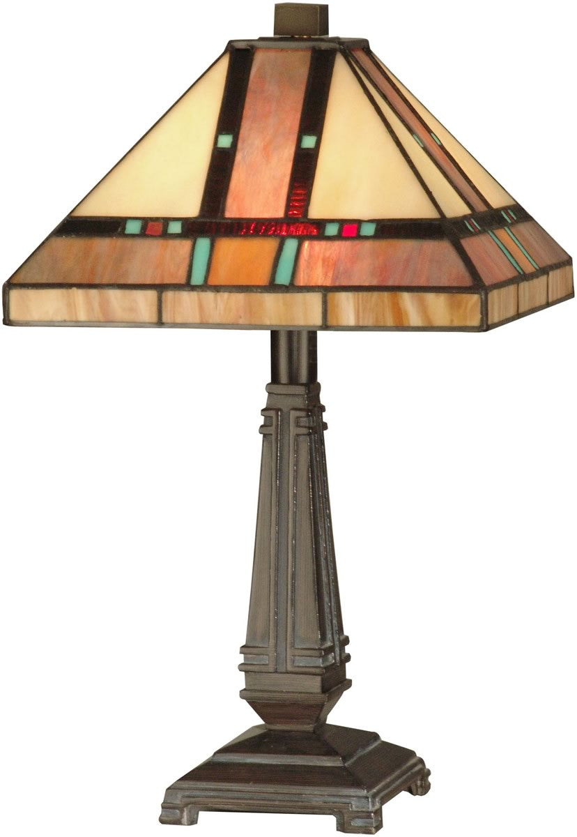 Dale Tiffany 2-Light Tiffany Table Lamp Mica Bronze TT10090