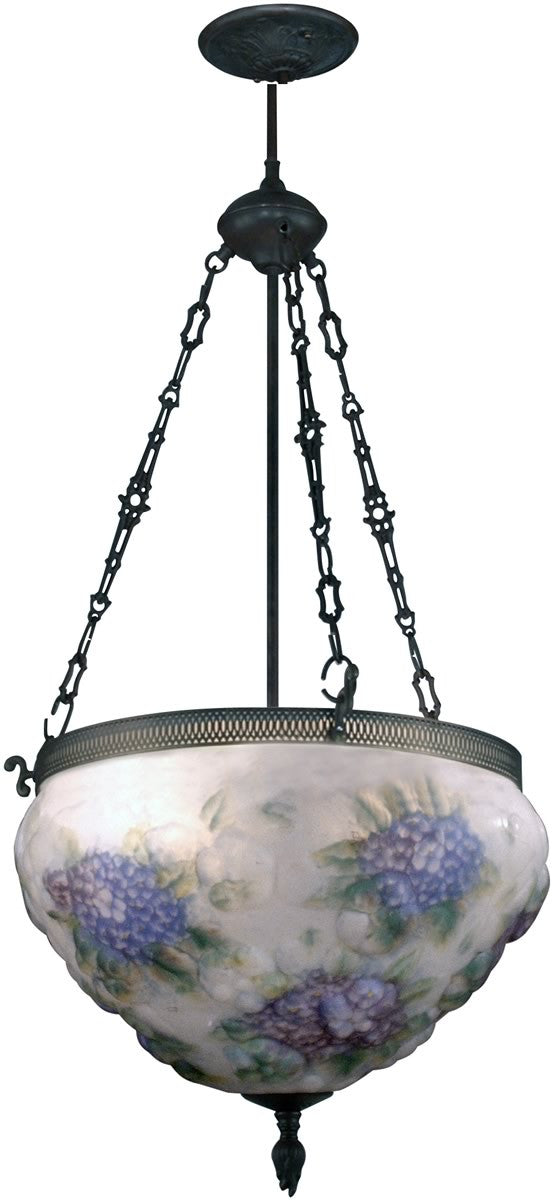 Dale Tiffany 3-Light Art Glass Hanging Fixture Antique Bronze 102363LTE