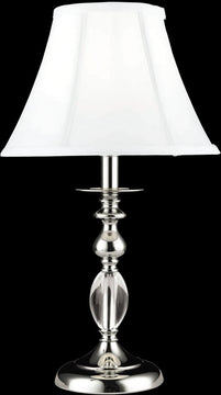 20"H 1-Light Crystal Table Lamp Polished Chrome