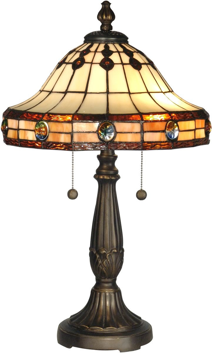 Dale Tiffany 2-Light Tiffany Table Lamp Antique Golden Sand TT10034