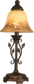 17"H 1-Light Art Glass Accent Lamp Antique Golden Sand