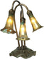 Dale Tiffany Lily Art Glass Accent Lamp Antique Bronze TA15131