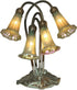 Dale Tiffany Lily Art Glass Accent Lamp Antique Bronze TA15132