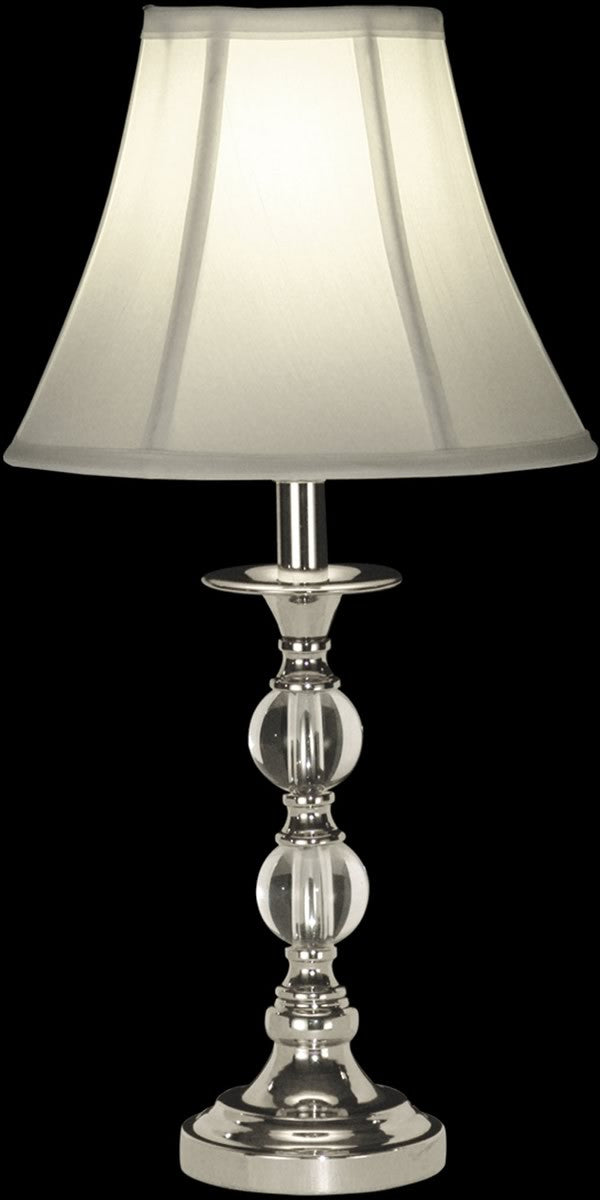 19"H 1-Light Glass Table Lamp Polished Chrome