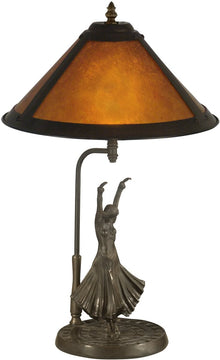 23"H 1-Light Mica Table Lamp Antique Bronze