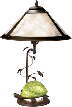 23"H 1-Light 3-Way Mica Table Lamp Antique Bronze