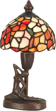 10"H 1-Light Tiffany Accent Lamp Antique Bronze