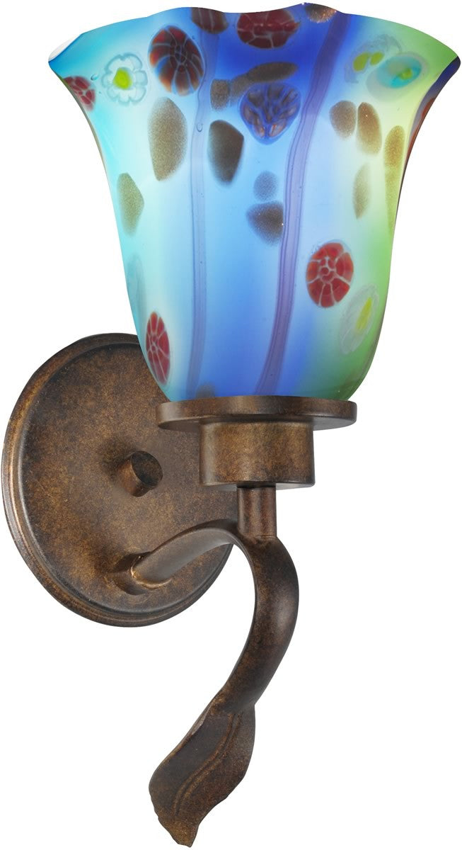 Dale Tiffany Morgan Art Glass Wall Sconce Antique Bronze AW14290