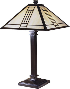 27"H Noir Mission Table Lamp Mica Bronze
