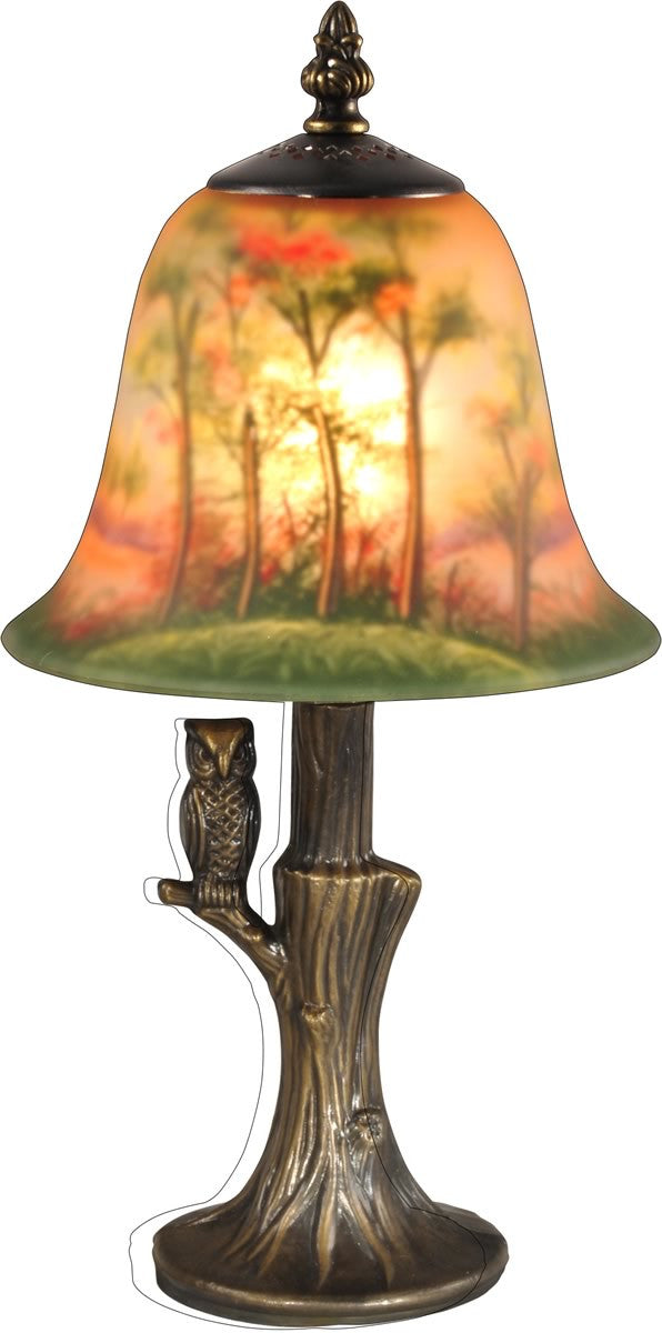 Dale Tiffany Owl Glass Accent Lamp Antique Bronze TA15149