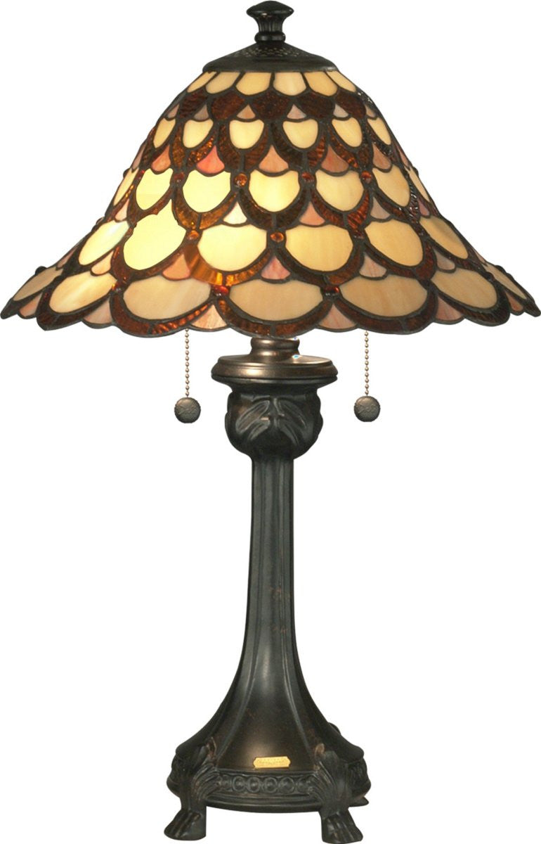Dale Tiffany Peacock 2-Light Table Lamp Antique Bronze TT70110