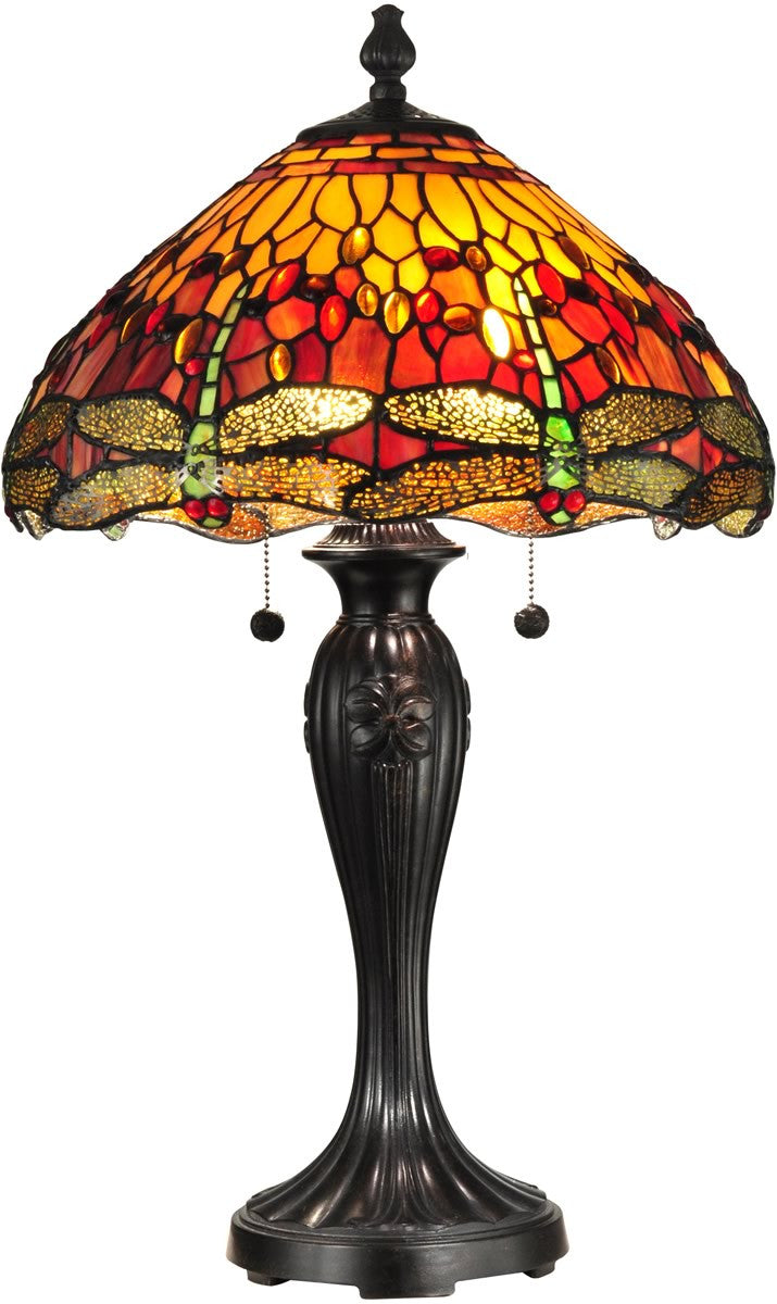27"H Reves Dragonfly 2-Light Table Lamp Fieldstone