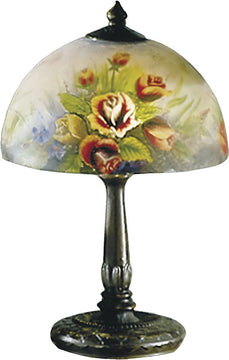 16"H Rose Dome  Table Lamp Antique Bronze