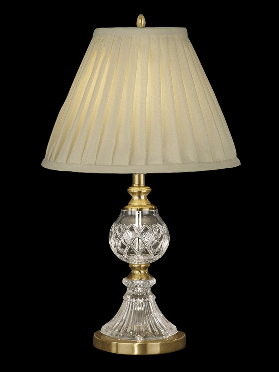 22"H Savoy 1-Light CrystalTable Lamp Antique Brass