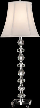 29"H 1-Light Glass/Crystal Table Lamp Chrome