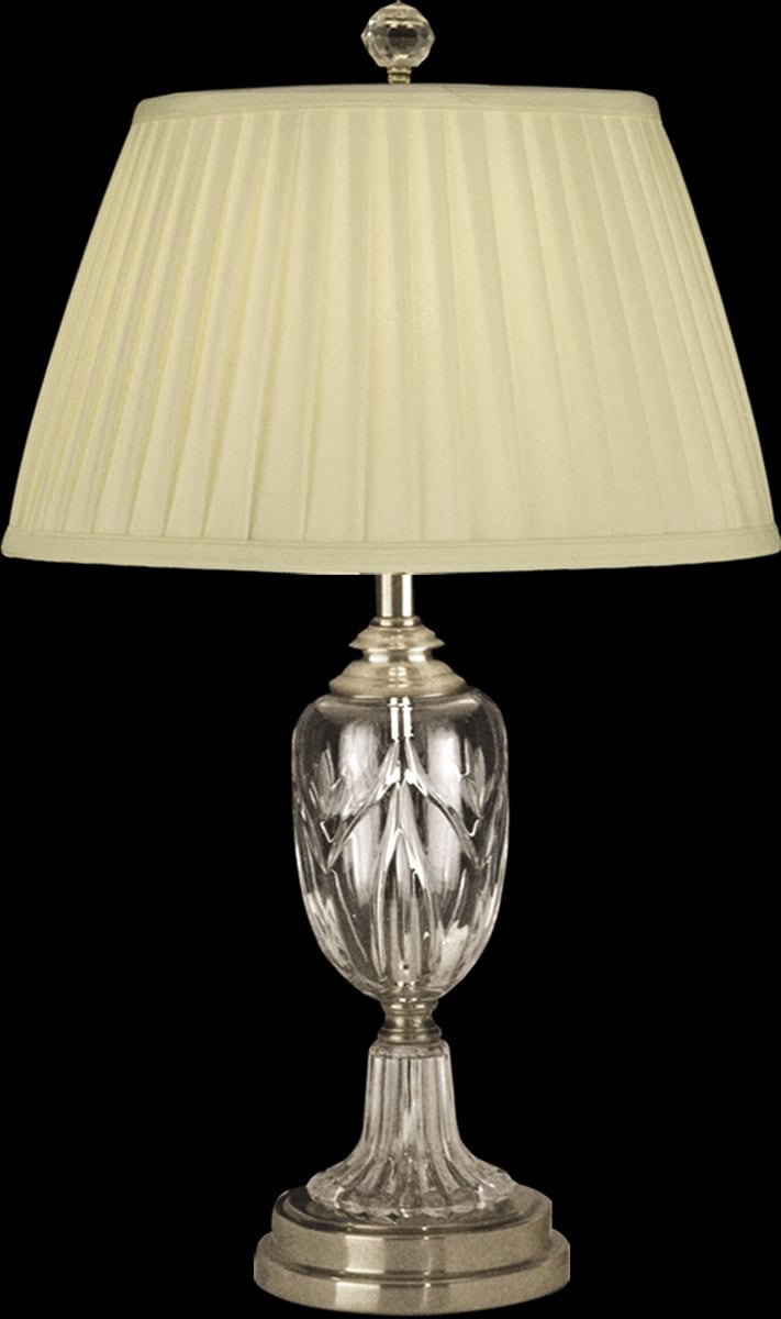 26"H 1-Light 3-Way Glass/Crystal Table Lamp Light Antique Brass