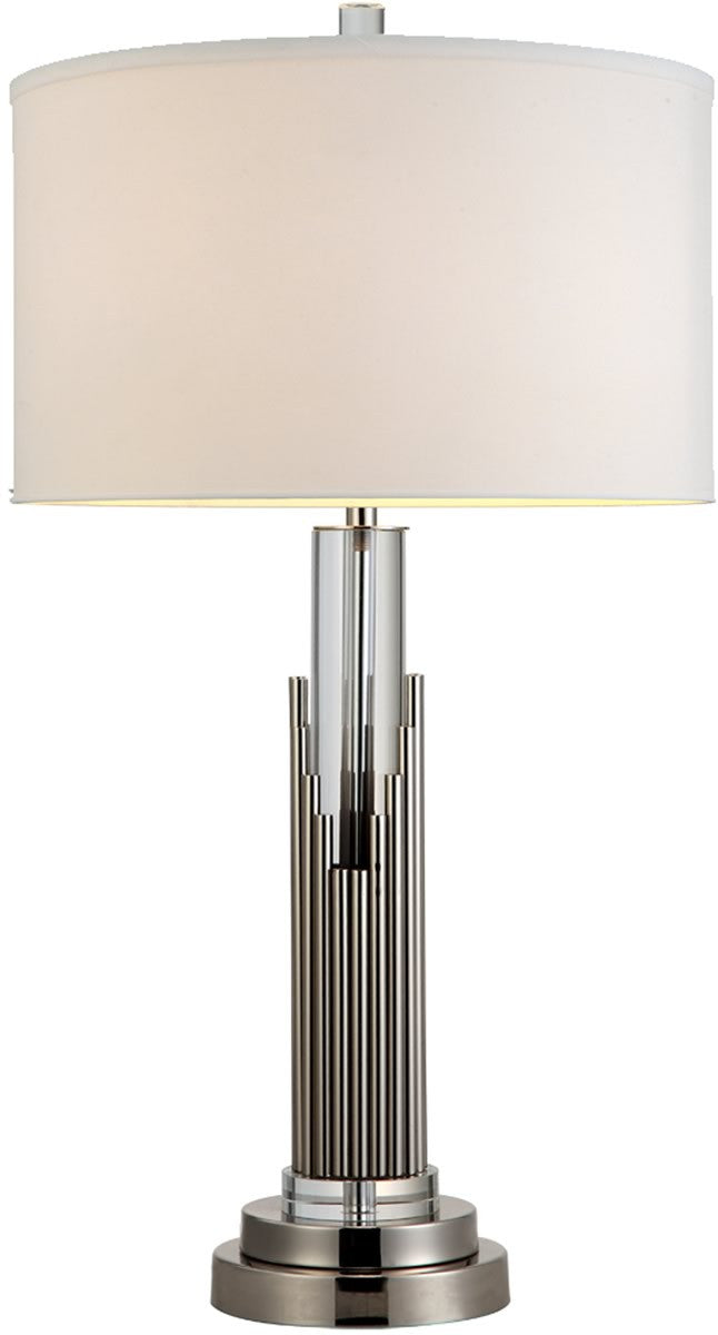 27"H Sterling 1-Light Table Lamp Satin Nickel