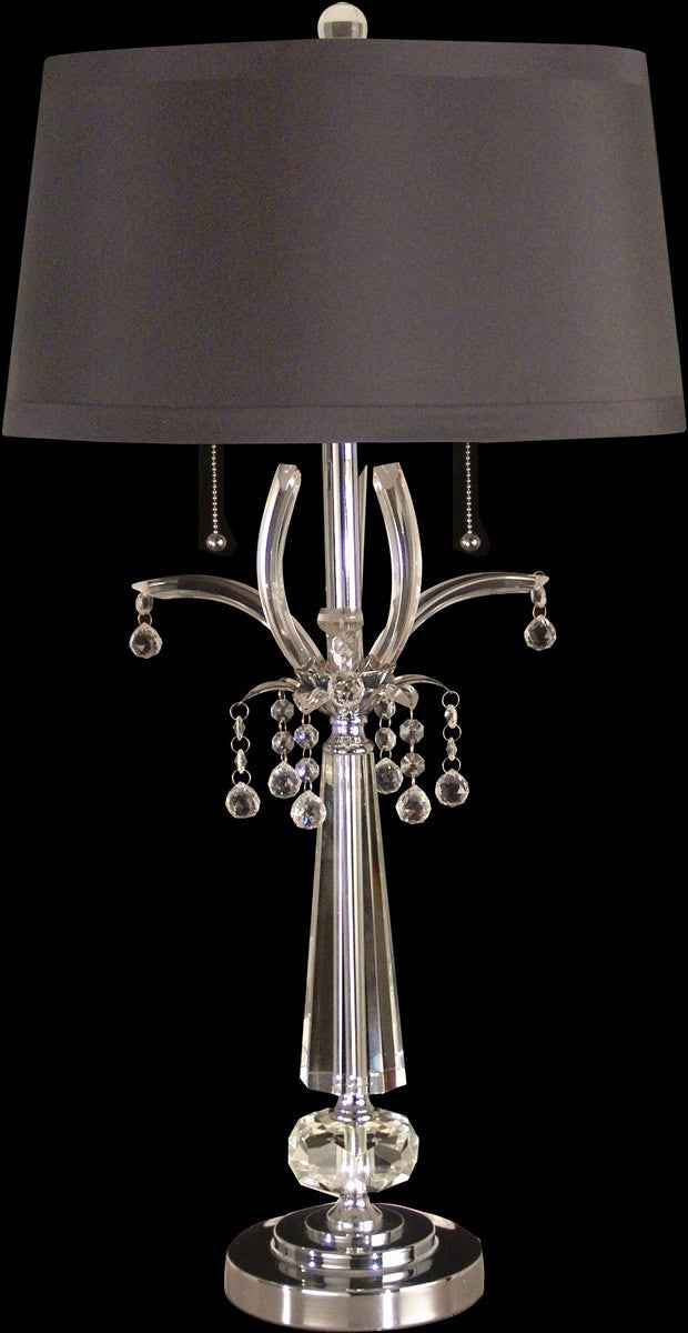 Dale Tiffany 2-Light Glass Table Lamp Polished Chrome GT10743