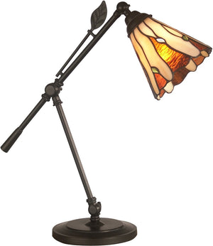 19"H 1-Light Tiffany Accent Lamp Dark Antique Bronze