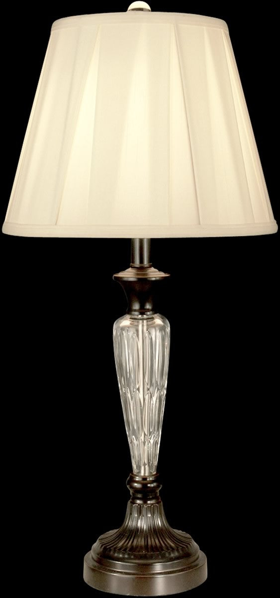 28"H 1-Light Crystal Table Lamp Oil Rubbed Bronze