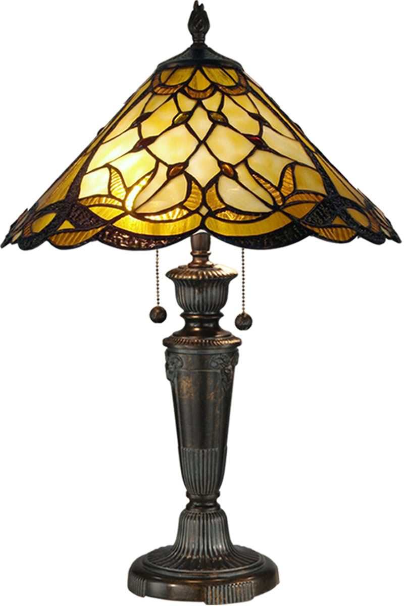 Dale Tiffany Villoria 2-Light Table Lamp Fieldstone TT12368