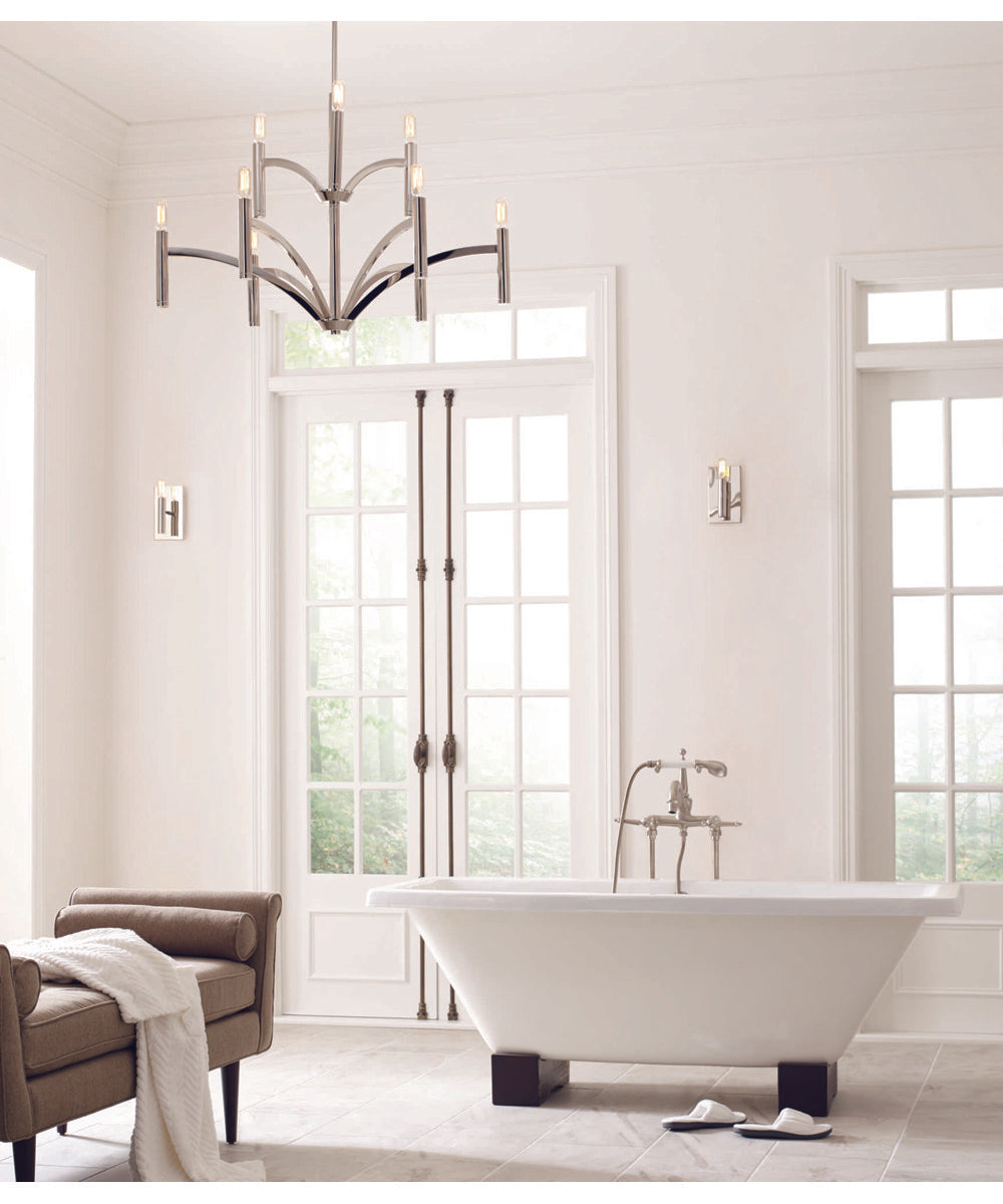 Draper 1-Light Luxe Bath Vanity Light Polished Nickel