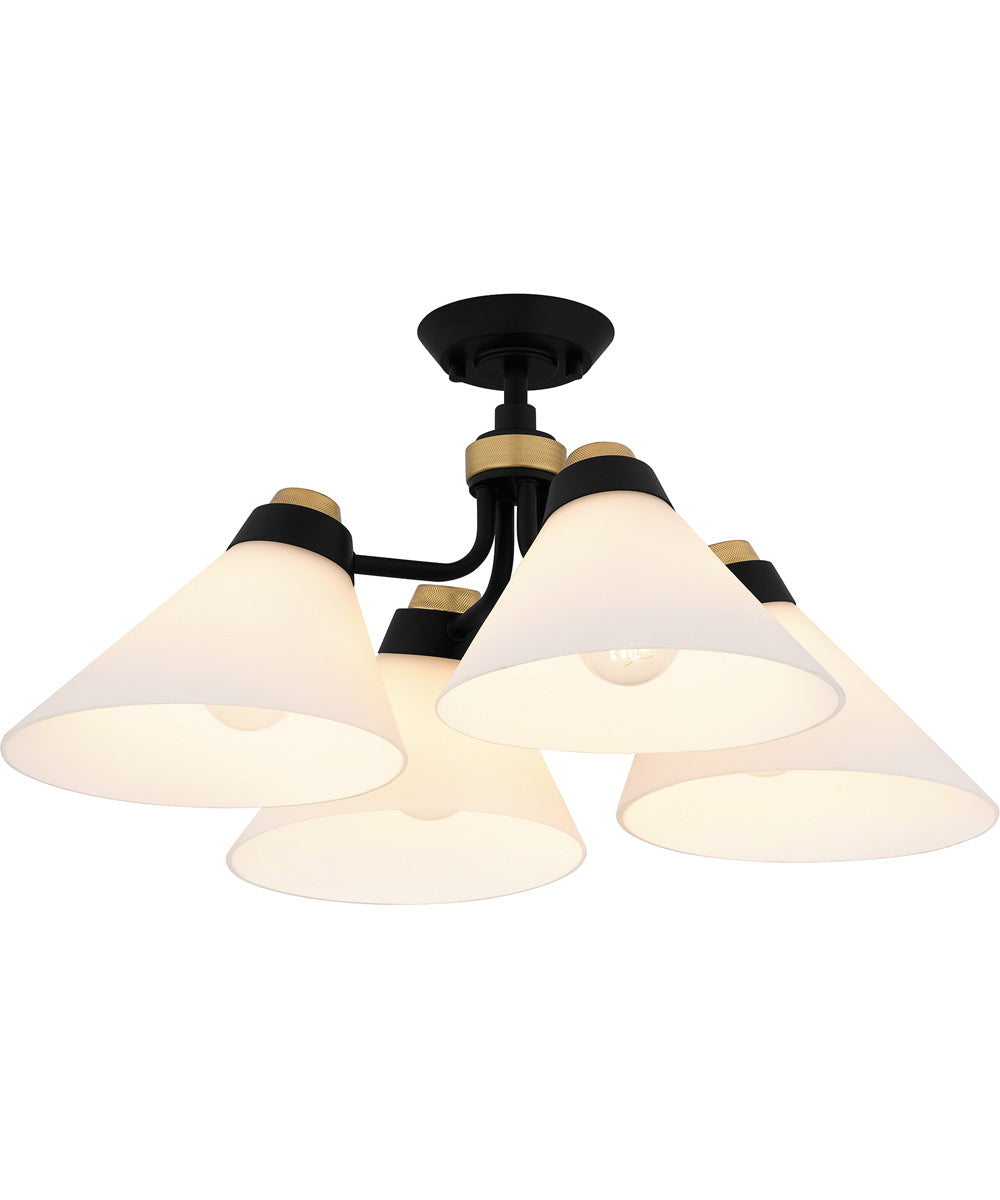 Quoizel Semi-Flush Mount Extra Large 4-light Semi Flush Mount Matte Black