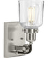 Rushton 1-Light Clear Glass Farmhouse Bath Vanity Light Brushed Nickel