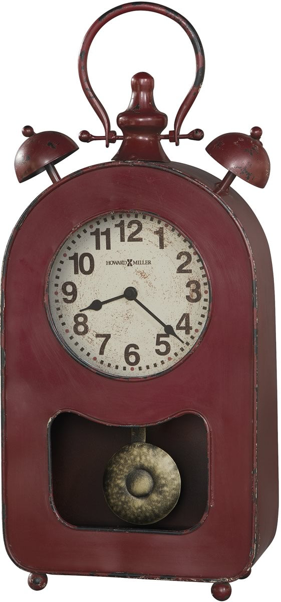 19"H Ruthie Mantel Clock Distressed Antique Red