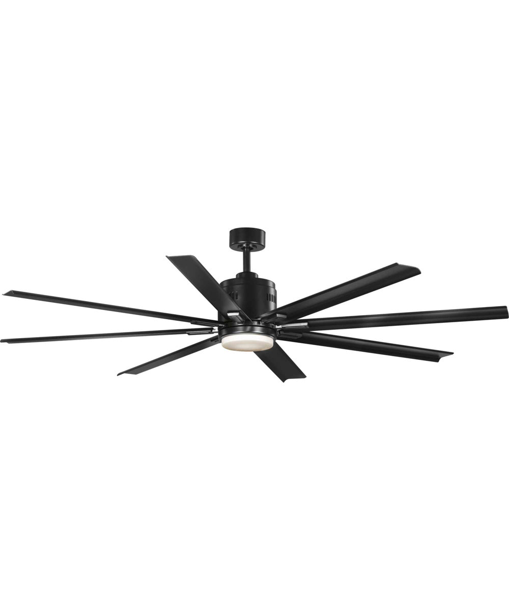 Vast 72" 18W Indoor/Outdoor LED Eight- Blade Fan Black