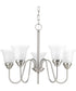 Classic 5-Light Etched Glass Traditional Chandelier Light Brushed Nickel
