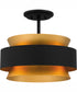 Quoizel Semi-Flush Mount Medium 3-light Semi Flush Mount Earth Black
