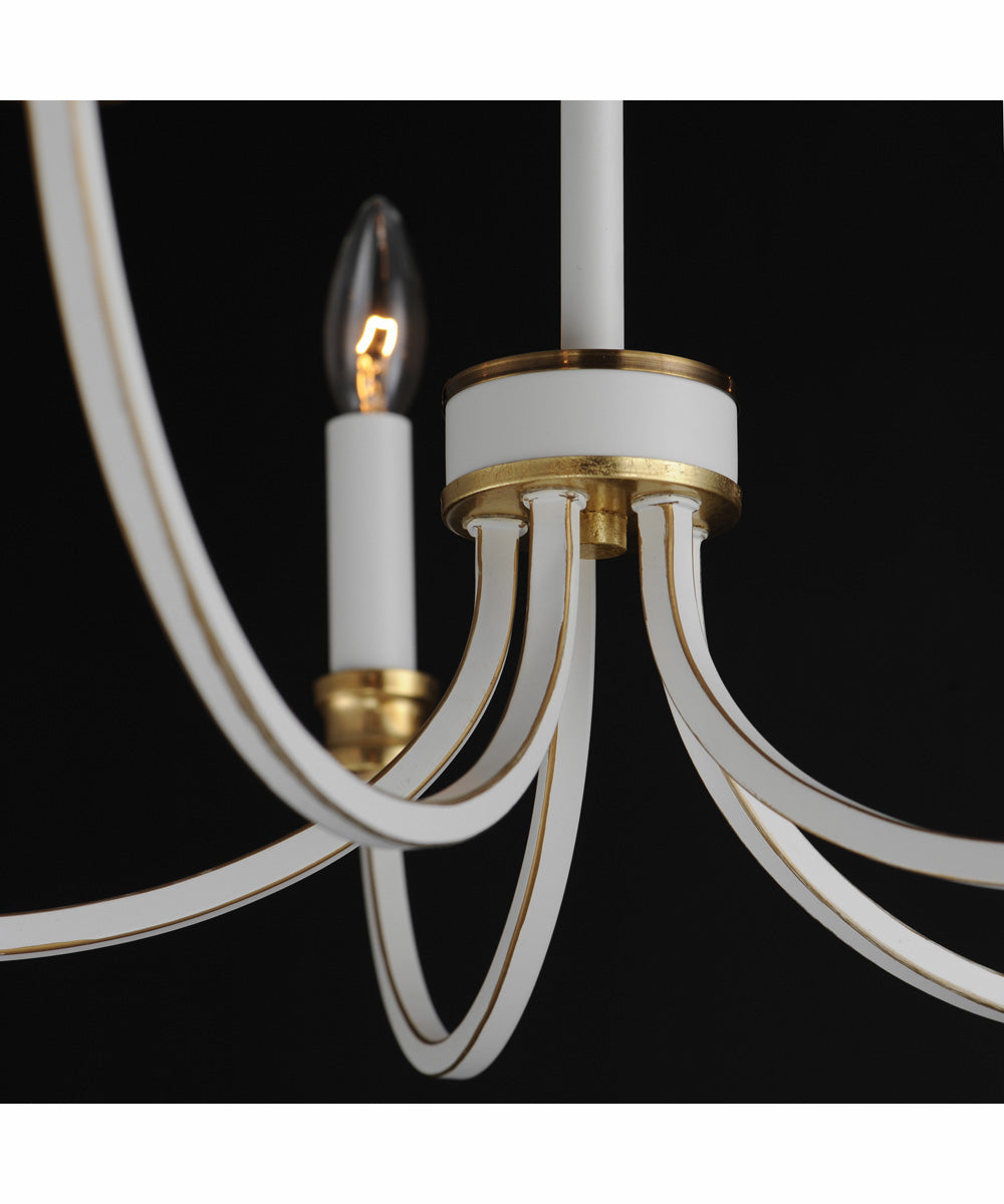 Charlton 5-Light Chandelier Weathered White/Gold Leaf