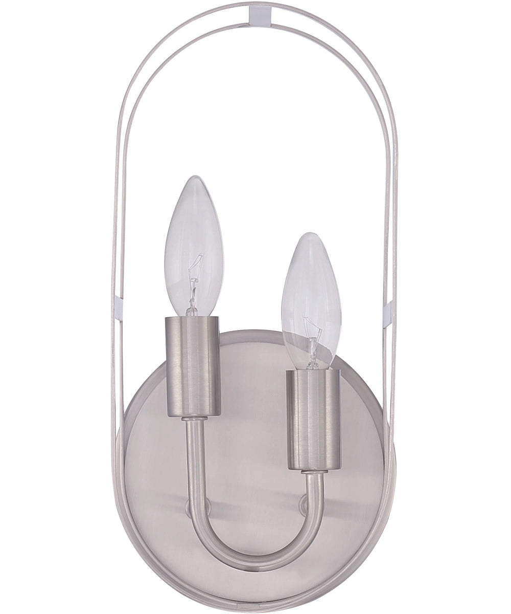 Mindful 2-Light Wall Sconce Brushed Polished Nickel