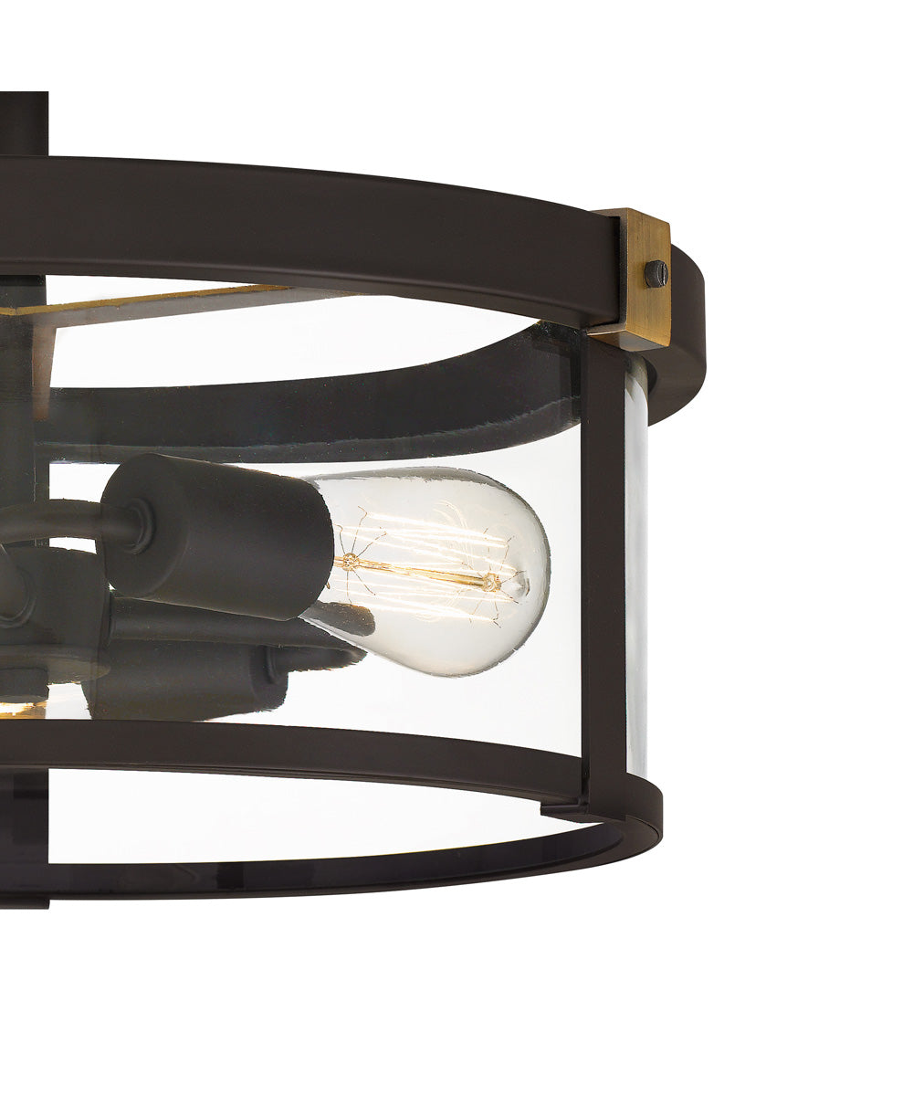 Lisbon 3-light Semi Flush Mount Old Bronze