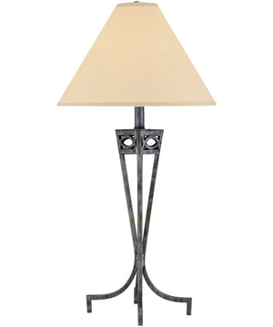 Tessuto 1-Light Table Lamp Ant. Pewter/Off-White Fabric Shade
