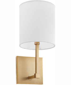 BOLERO 1-light Wall Mount Light Fixture Aged Brass w/ White Linen