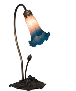 16" High Pink/Blue Pond Lily Accent Lamp