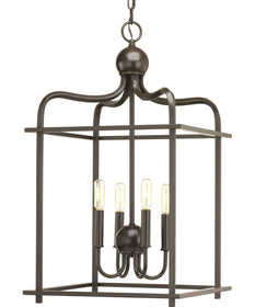 Assembly Hall 4-Light Coastal Pendant Light Antique Bronze