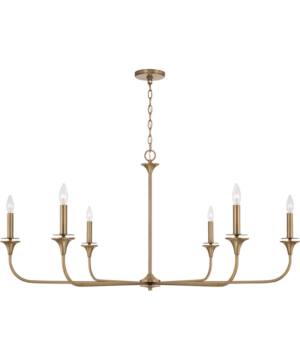 Presley 6-Light Chandelier Aged Brass