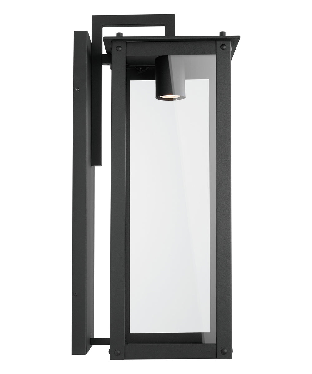 Hunt 1-Light Outdoor Wall Mount Rain or Shine - Black with Clear Glass