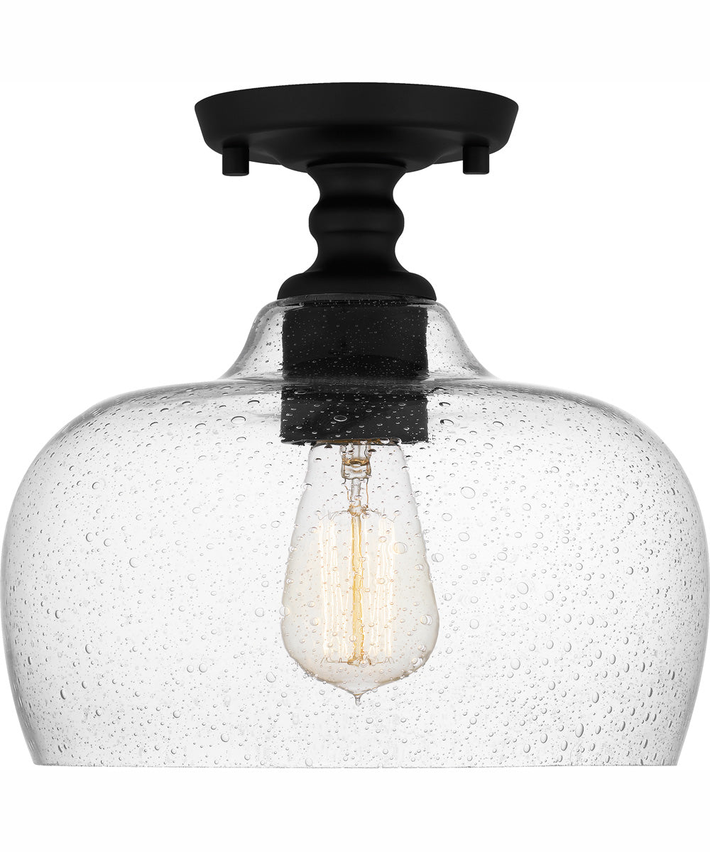 Quoizel Semi-Flush Mount Small 1-light Semi Flush Mount Matte Black