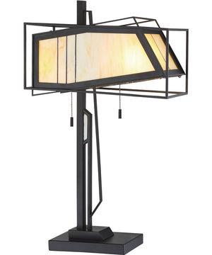 Rodney 2-Light Table Lamp Black/Arteglasse Shade