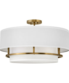 Graham 4-Light Large Semi-flush Mount in Lacquered Brass