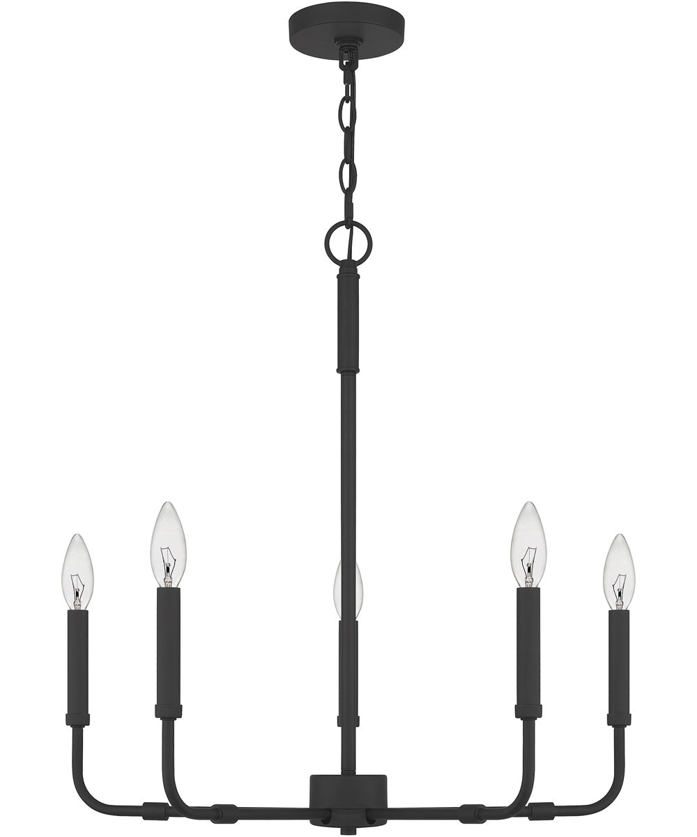 Abner 5-light Chandelier Matte Black
