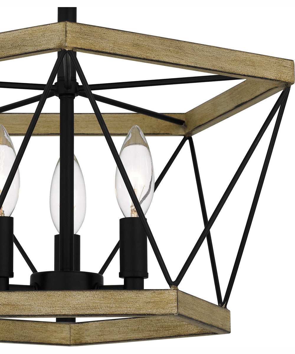 Quoizel Semi-Flush Mount Medium 3-light Semi Flush Mount Whitewashed Walnut