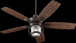 52"W Galveston 1-Light Indoor/Outdoor Ceiling Fan with Light Kit Oiled Bronze