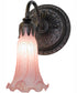 5.5" Wide Pink Tiffany Pond Lily Wall Sconce