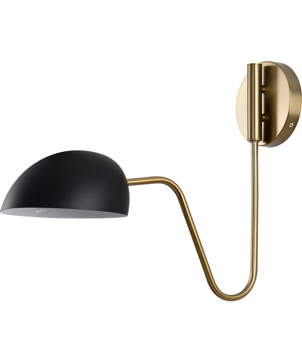 Trilby 1-Light Vanity & Wall Matte Black / Burnished Brass